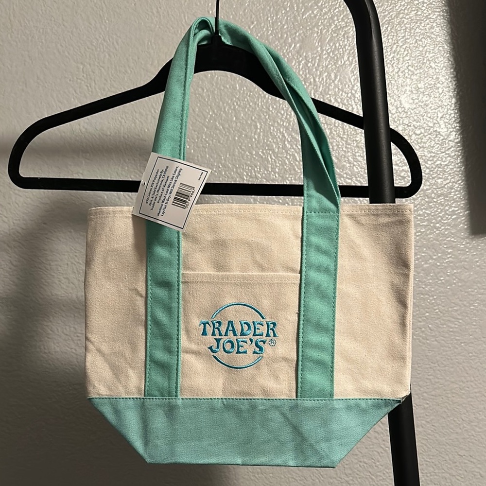 NWT Teal/Green Mini Pastel Canvas Tote Bag